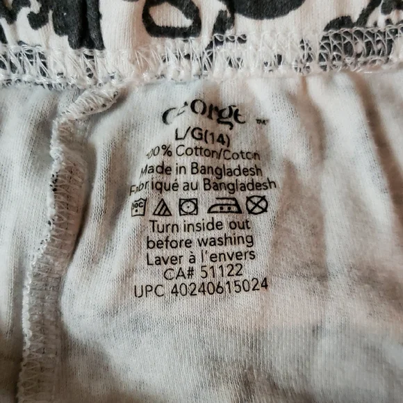 George Kids Skull Print Pajama Set - Black and White - Picture 11 of 12